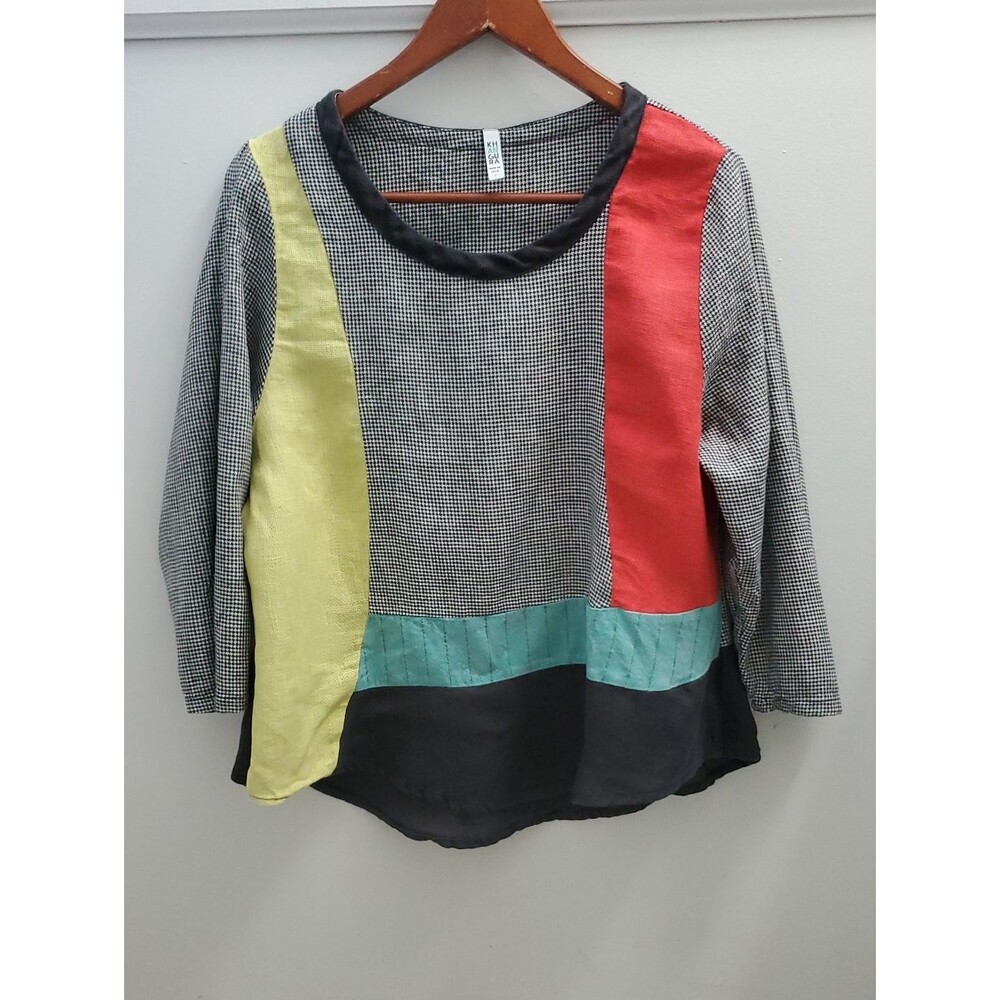 Khangura Saint Tropez The Looker Top Linen Blend Size Large